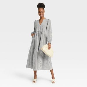 Target A New Day Long Sleeve Tiered Dress